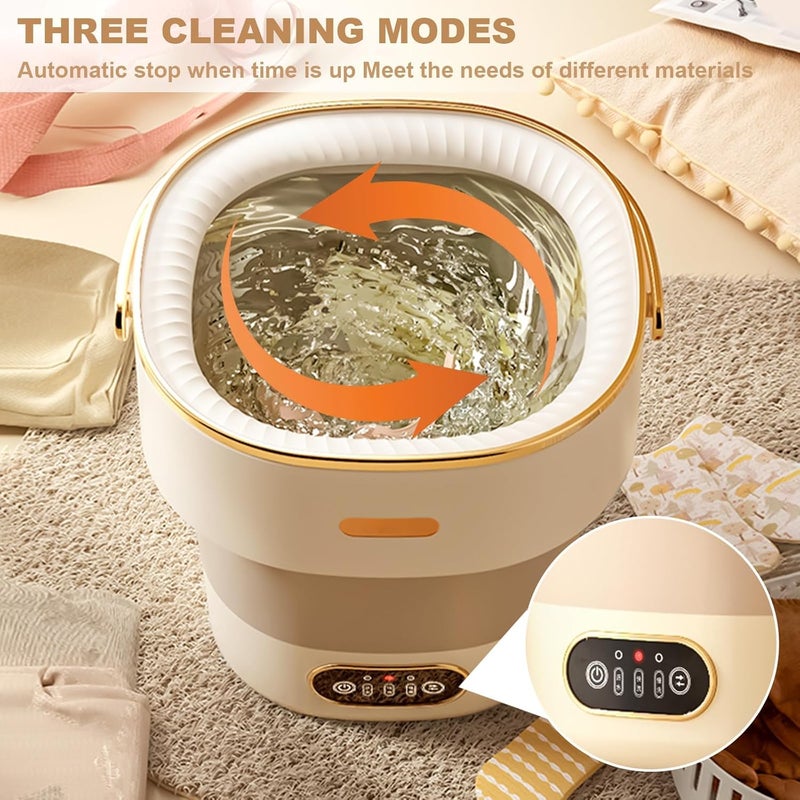 Partslety Mini Portable Washing Machine and Dryer, Mini Washer 13l Portable Washing Machine Fully Automatic 3 Cleaning Modes Collapsible Camping Washer for RV Travel Hotel Laundry - Image 4
